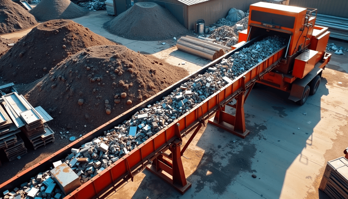 Scrap metal recycling fluent conveyors