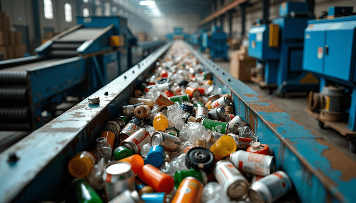 Single-stream recycling fluent conveyors